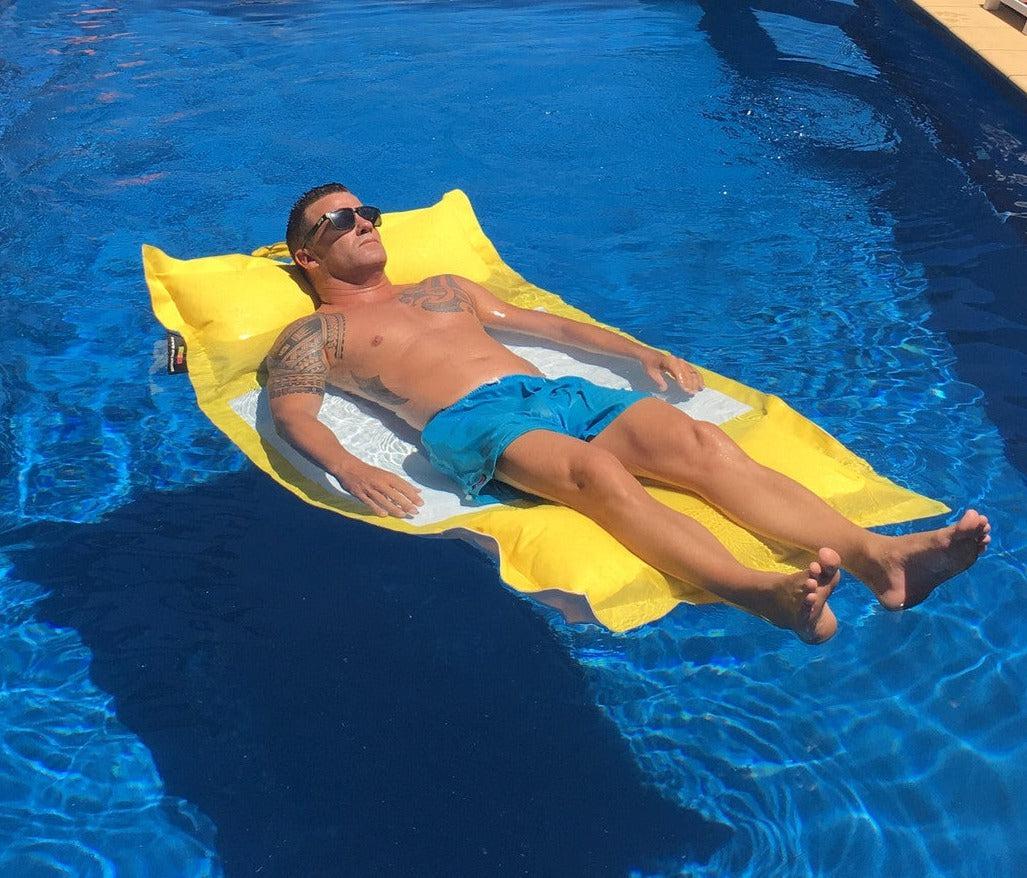 Water Lounger floating pool bean bag yellow